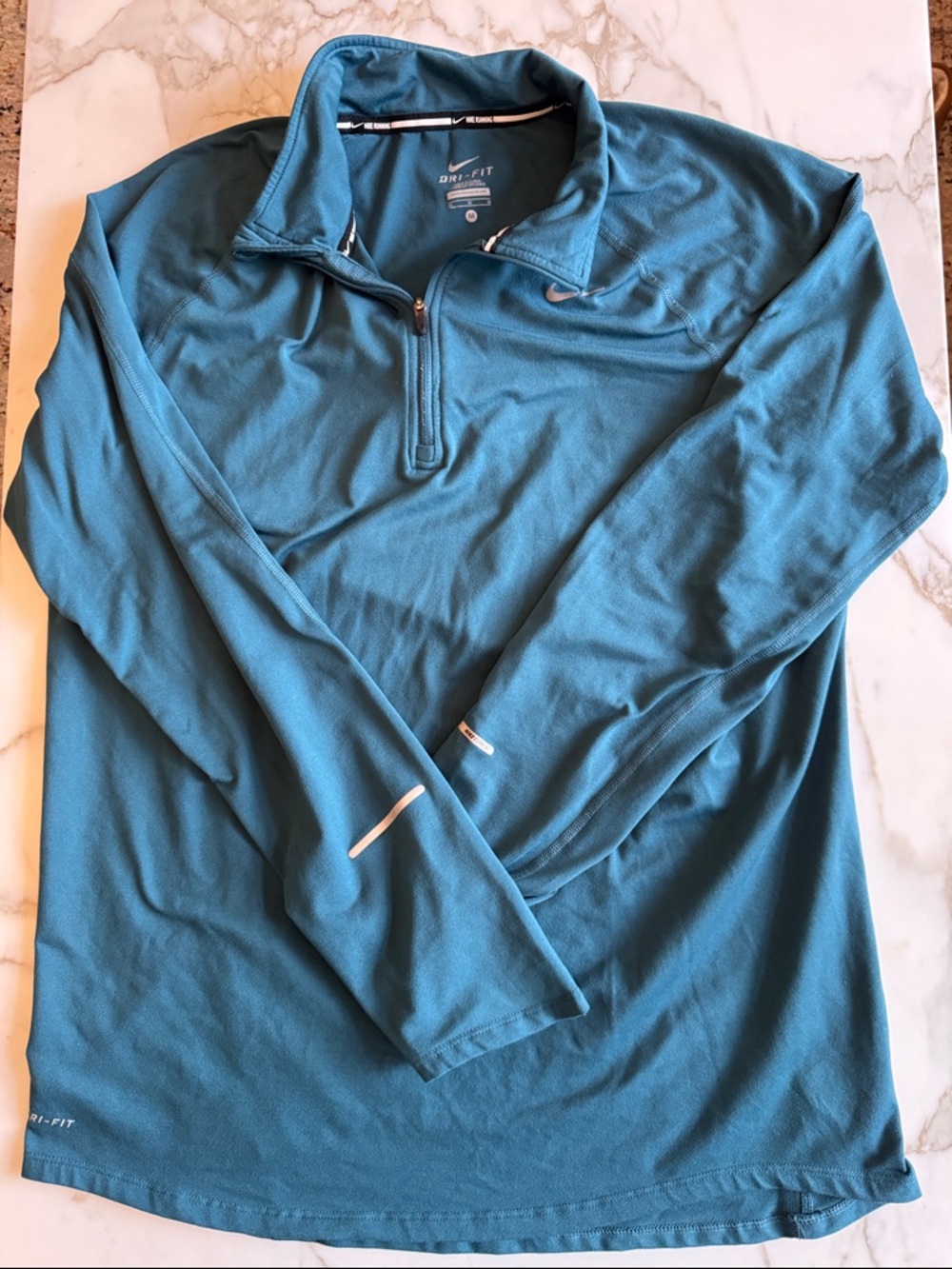 Nike Teal Long Sleeve Quarter-Zip Performance Pullover